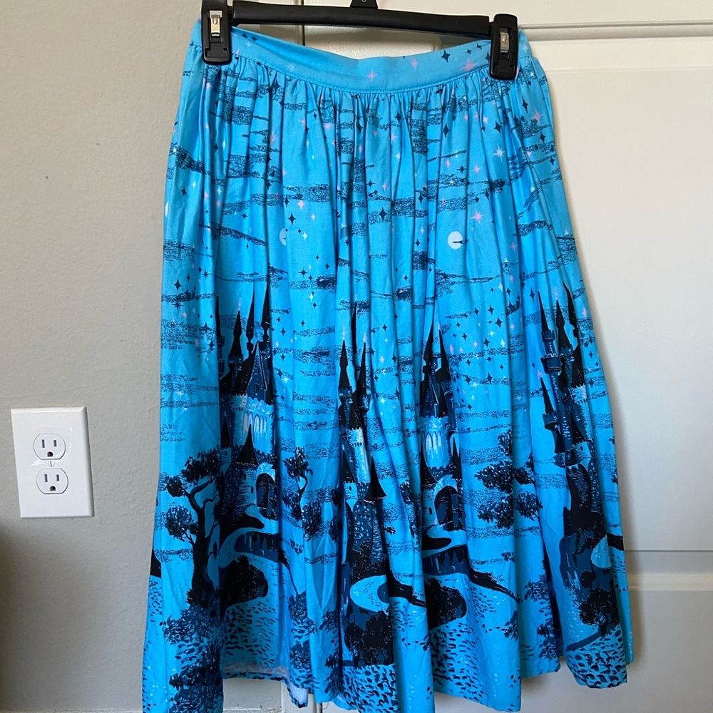 Pinup Girl Clothing Jenny Skirt in Blue Castle